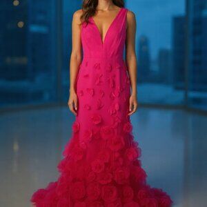 Marchesa Notte Pink Floral Gown – New With Tags - Womens size 2
